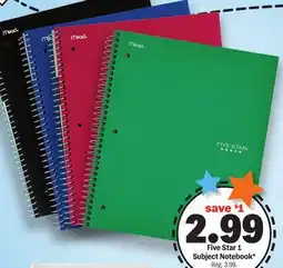 Meijer Five Star 1 Subject Notebook offer