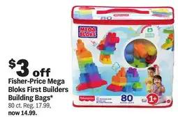 Meijer Fisher-Price Mega Bloks First Builders Building Bags offer