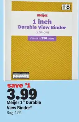 Meijer Meijer 1 Durable View Binder offer