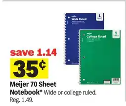 Meijer Meijer 70 Sheet Notebook offer