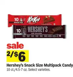 Meijer Hershey's Snack Size Multipack Candy offer