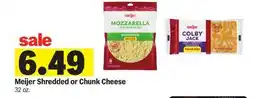 Meijer Meijer Shredded or Chunk Cheese offer