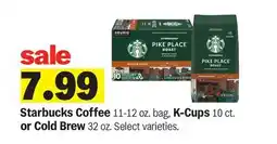 Meijer Starbucks Coffee 11-12 oz. bag, K-Cups 10 ct. or Cold Brew 32 oz offer