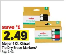 Meijer Meijer 4 Ct. Chisel Tip Dry Erase Markers offer