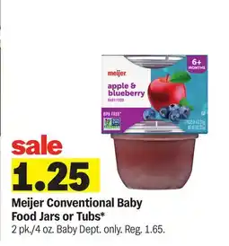Meijer Meijer Conventional Baby Food Jars or Tubs offer