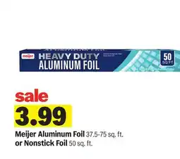 Meijer Meijer Aluminum Foil 37.5-75 sq. ft. or Nonstick Foil 50 sq. ft offer