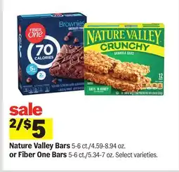 Meijer Nature Valley Bars 5-6 ct./4.59-8.94 oz. or Fiber One Bars 5-6 ct./5.34-7 oz offer