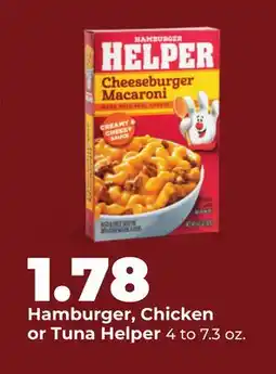 Hy-Vee Hamburger, Chicken or Tuna Helper offer