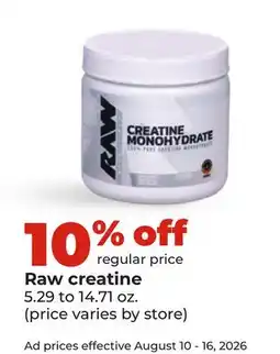 Hy-Vee Raw creatine offer