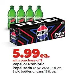 Hy-Vee Pepsi or Prebiotic Pepsi soda offer