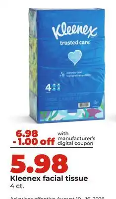 Hy-Vee Kleenex facial tissue offer
