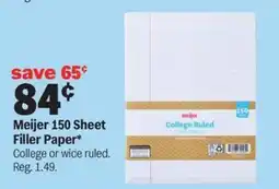 Meijer Meijer 150 Sheet Filler Paper offer