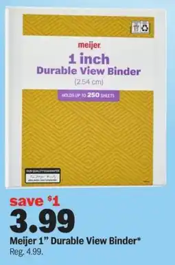 Meijer Meijer 1" Durable View Binder offer