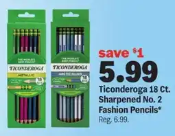 Meijer Ticonderoga 18 Ct. Sharpened No. 2 Fashion Pencils offer