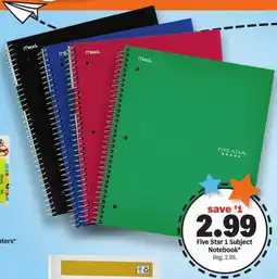 Meijer Five Star 1 Subject Notebook offer