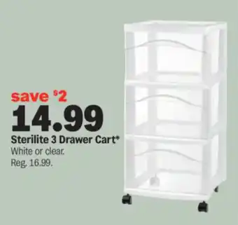 Meijer Sterilite 3 Drawer Cart offer