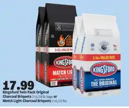 Meijer Kingsford twin pack original charcoal briquets or match light charcoal briquets offer