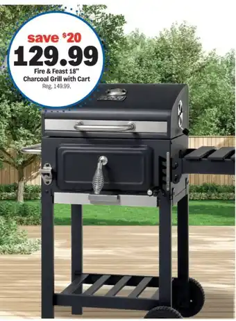 Meijer Fire & Feast 18" Charcoal Grill with Cart offer
