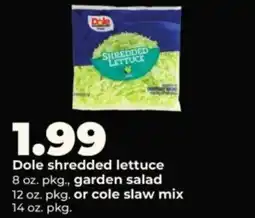 Hy-Vee Dole shredded lettuce offer