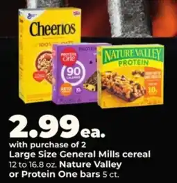 Hy-Vee Cheerios, Nature Valley or Protein One bars offer