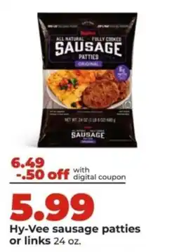 Hy-Vee Hy-Vee sausage patties or links offer