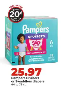 Hy-Vee Pampers Cruisers or Swaddlers diapers offer