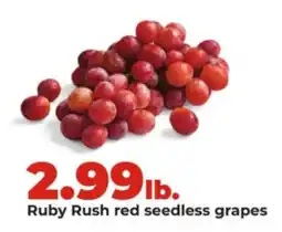 Hy-Vee Ruby Rush red seedless grapes offer
