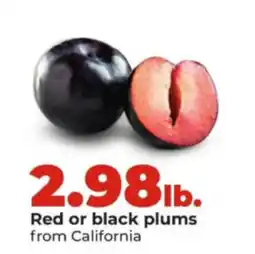 Hy-Vee Red or black plums from California offer