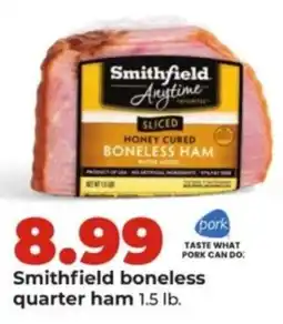 Hy-Vee Smithfield boneless quarter ham offer
