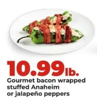 Hy-Vee Gourmet bacon wrapped stuffed Anaheim or jalapeño peppers offer