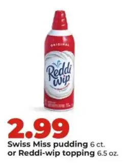 Hy-Vee Swiss Miss pudding or Reddi-wip topping offer