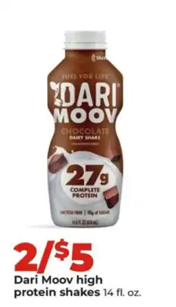 Hy-Vee Dari Moov high protein shakes offer