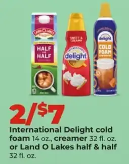 Hy-Vee International Delight cold foam or Land O Lakes half & half offer