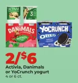 Hy-Vee Activia, Danimals or YoCrunch yogurt offer