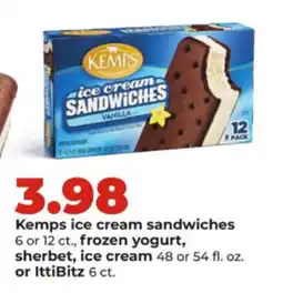Hy-Vee Kemps ice cream sandwiches offer