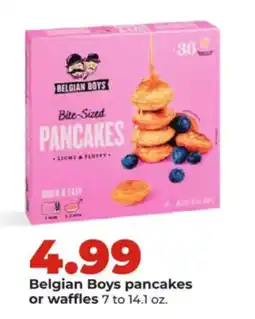 Hy-Vee Belgian Boys pancakes or waffles offer