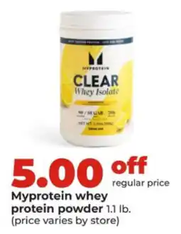 Hy-Vee Myprotein whey protein powder offer