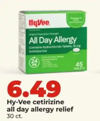 Hy-Vee cetirizine all day allergy relief