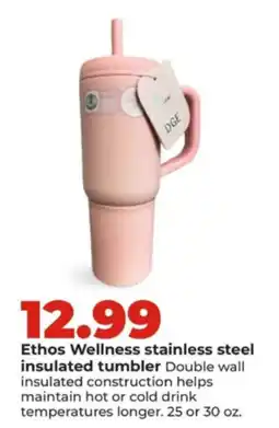 Hy-Vee Ethos Wellness stainless steel insulated tumbler offer