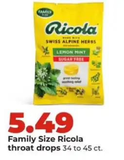 Hy-Vee Family Size Ricola throat drops offer