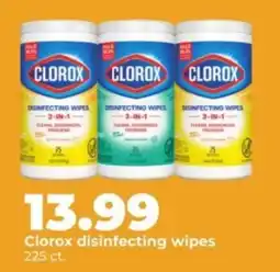 Hy-Vee Clorox disinfecting wipes offer