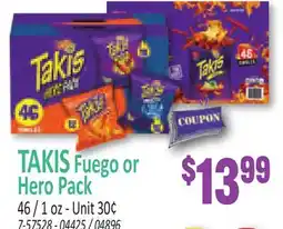 Jetro TAKIS Fuego or Hero Pack offer
