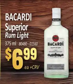 Jetro BACARDI Superior Rum Light offer