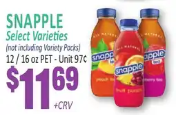 Jetro SNAPPLE Select Varieties offer