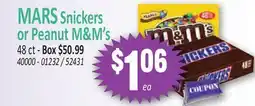Jetro MARS Snickers or Peanut M&M's offer