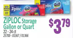 Jetro ZIPLOC Storage Gallon or Quart offer