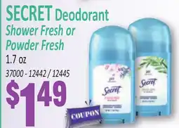 Jetro SECRET Deodorant offer
