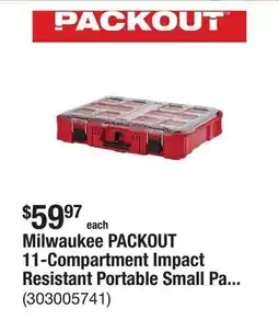 The Home Depot Milwaukee PACKOUT 11-Compartment Impact Resistant Portable Small Parts Organizer offer