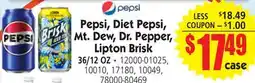 Jetro Pepsi, Diet Pepsi, Mt. Dew, Dr. Pepper, Lipton Brisk offer