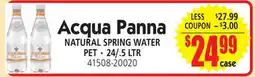 Jetro Acqua Panna NATURAL SPRING WATER offer